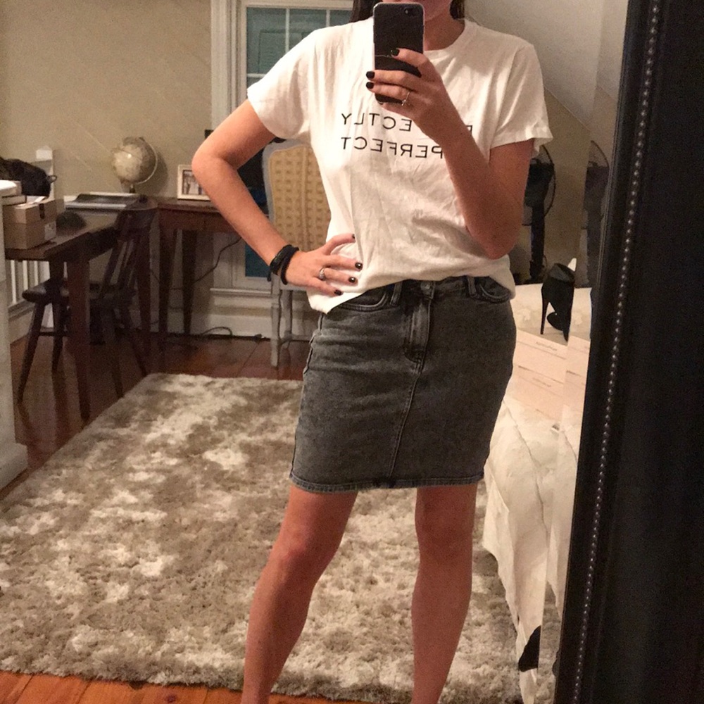 Acid Wash black denim skirt from ASOS
